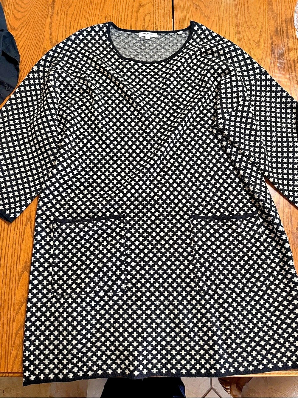 Max Studio London Geometric Mini Dress in Black & White Size Large Like New